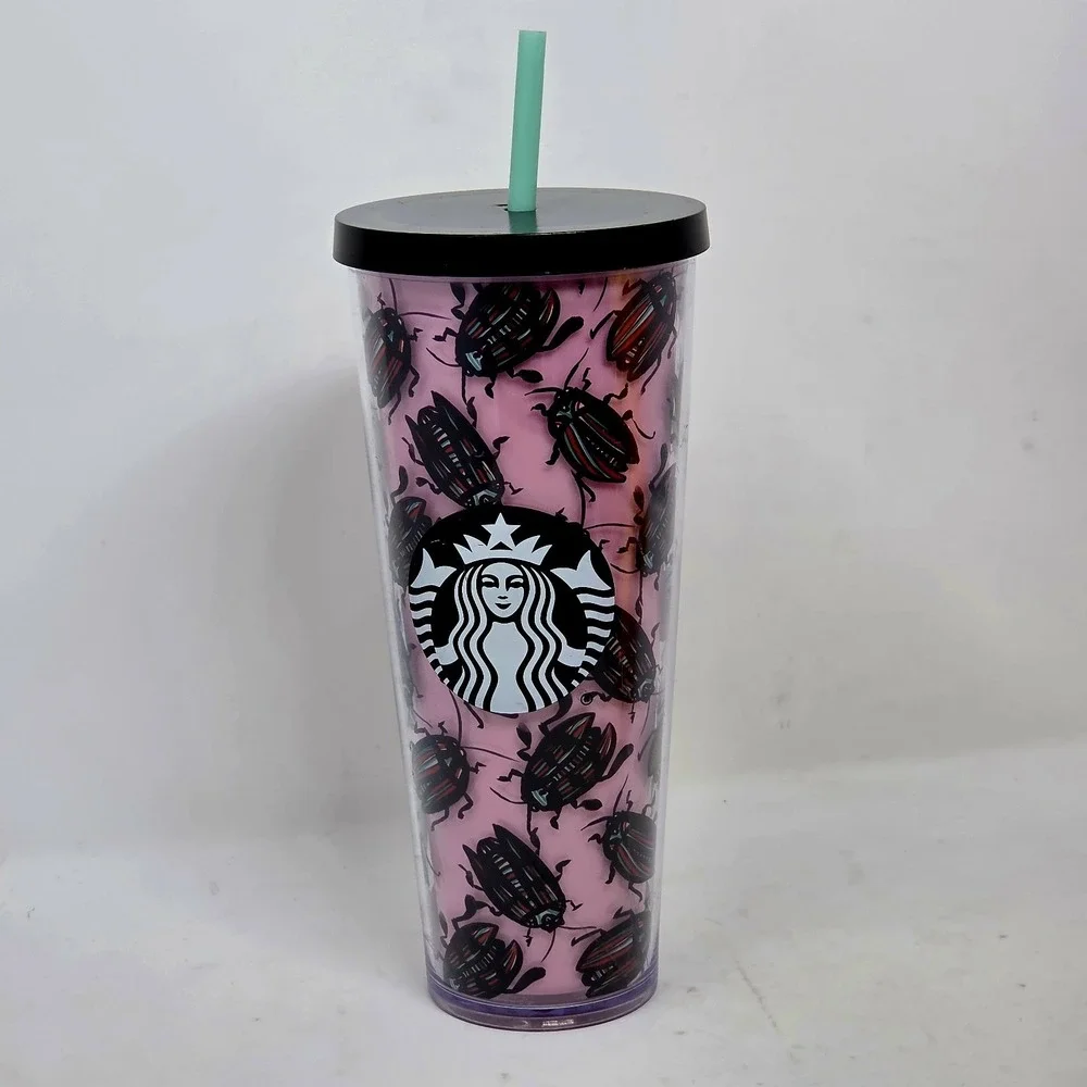 Starbucks Pink Beetle 24oz Tumbler Cold Cup Venti RARE